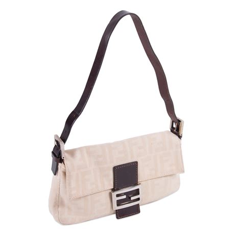 fendi baguette shoulder bag beige|Fendi monogram baguette bag.